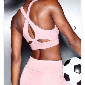 Pink sports bra high support Fabletics